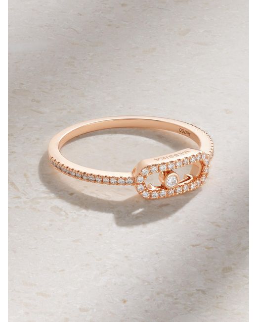 Messika Gray Move Uno Ring Aus 18 Karat Roségold Mit Diamant