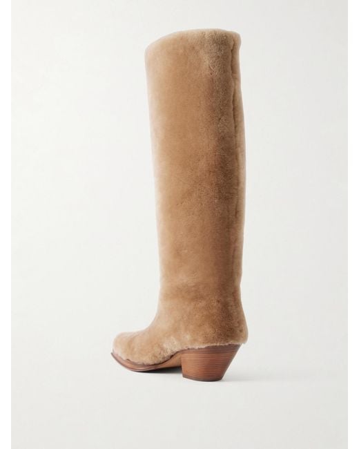 Gabriela Hearst White Waite Shearling Knee Boots