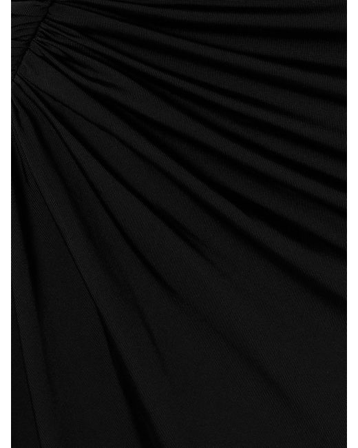 TOVE Black Franca Twisted Asymmetric One-Shoulder Stretch-Jersey Maxi Dress