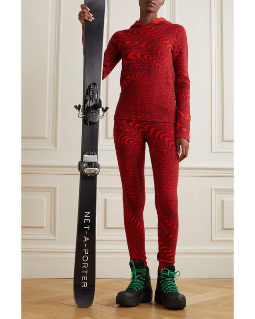 Aztech Mountain Red Ed Curtis Jacquard-Knit Leggings