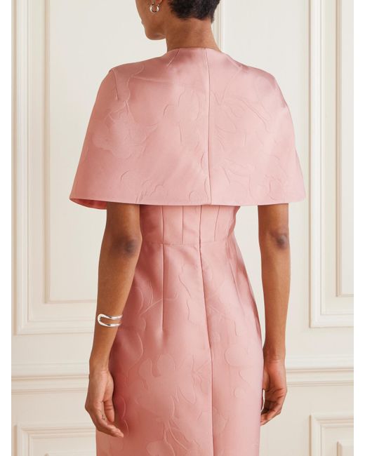 Emilia Wickstead Pink Domie Cloqué Cape