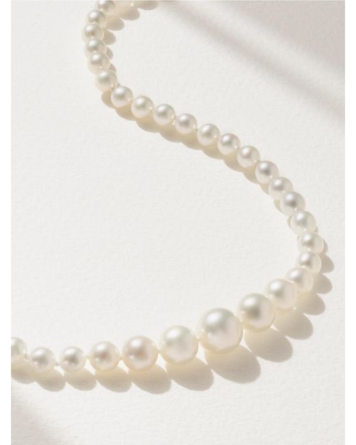 Mizuki Natural 14-Karat, Silk And Pearl Necklace