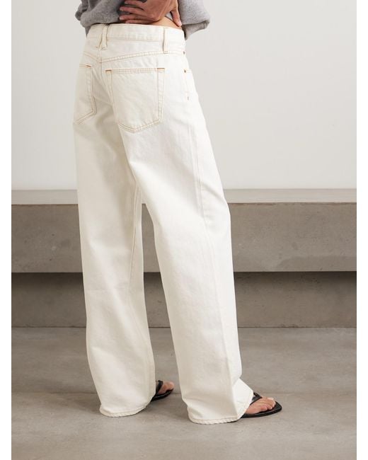 SLVRLAKE Denim White Lexi Low-Rise Wide-Leg Jeans