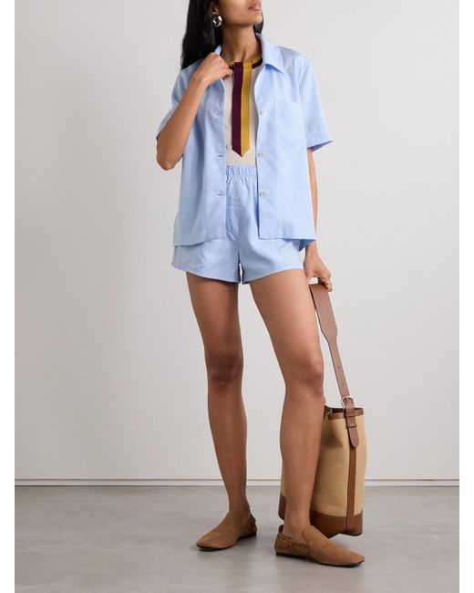 CDLP Blue Pyjama-Hemd Aus Lyocell