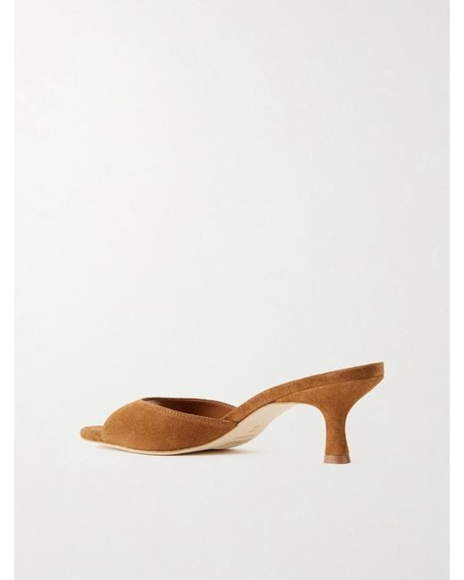 Staud Natural Brigitte Suede Mules