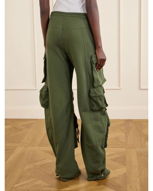 The Attico Green Cotton Tapered Cargo Pants