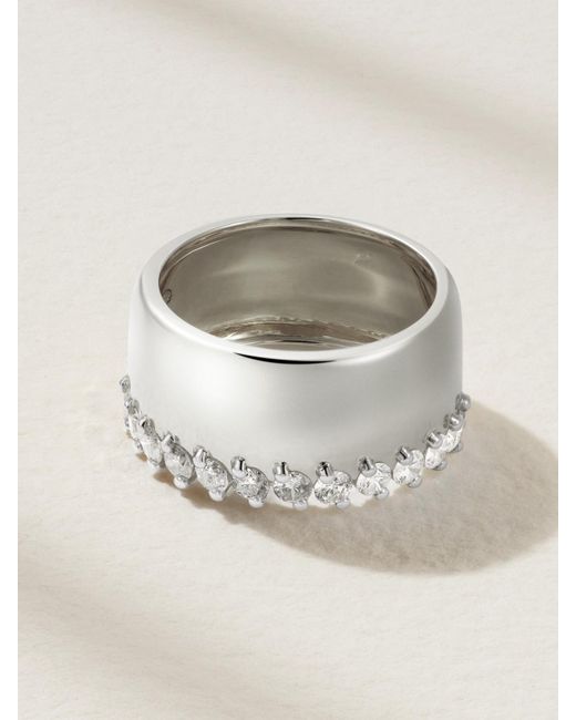 Yvonne Léon Gray Grignotée 18-Karat Diamond Ring