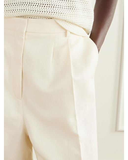 Anine Bing Natural Bryson Canvas Knee-Lenght Shorts