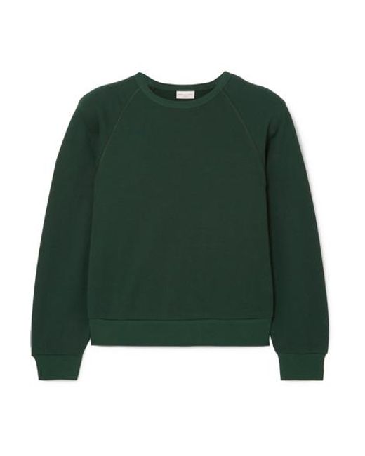 Dries Van Noten Cotton-terry Sweatshirt in Green | Lyst