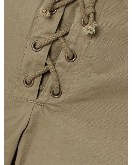 Fortela Natural Rope-Trimmed Coated-Cotton Straight-Leg Pants
