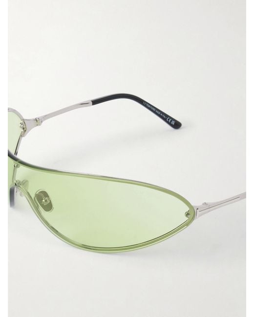 Tom Ford Green D-Frame-Tone Sunglasses