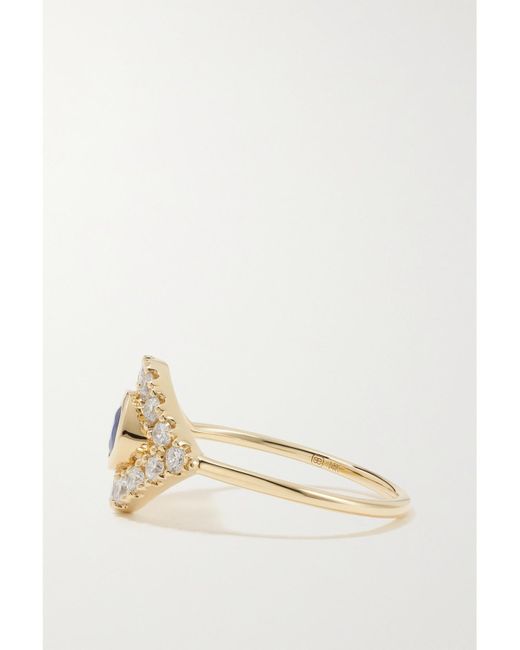 Sydney Evan Metallic Large Evil Eye 14-Karat, Sapphire And Diamond Ring