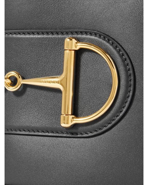 Gucci Black 73 Mini Beuteltasche Aus Leder Mit Horsebit-Detail