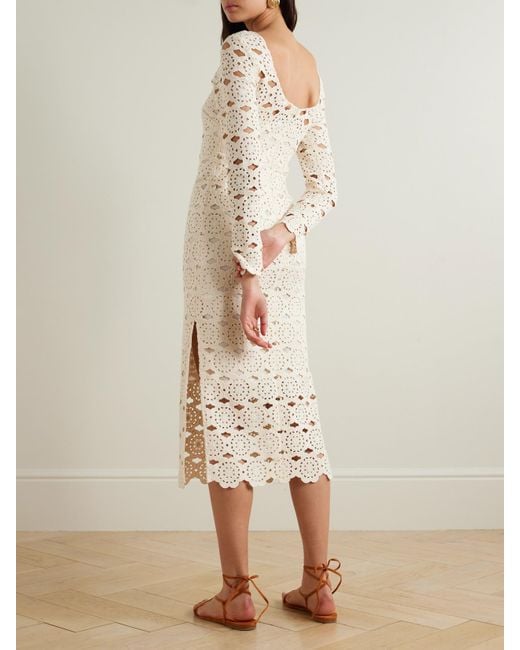 Robe Midi En Coton Crocheté Marsielle Cara Cara en coloris Natural