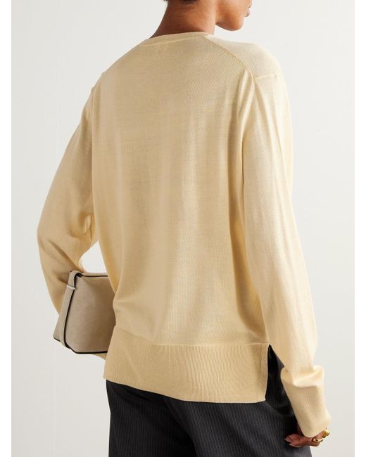 Totême  Natural Pullover Aus Einer Woll-Seidenmischung