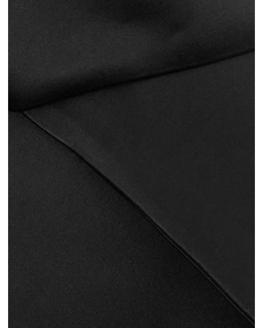 Courreges Black Wrap-Effect Asymmetric Satin Mini Skirt