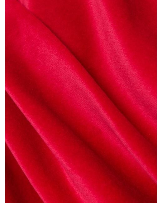 TOVE Red Izel Stretch-Cotton And Modal-Blend Velvet Bandeau Top