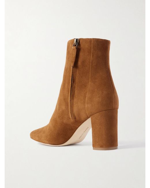 Manolo Blahnik Brown Rosie 70 Suede Ankle Boots