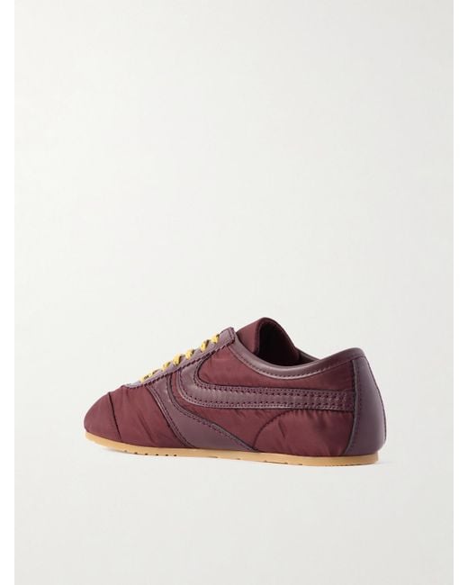 Dries Van Noten Purple Leather-Trimmed Shell Sneakers