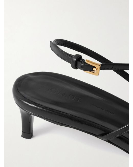 Khaite White Loop Leather Sandals