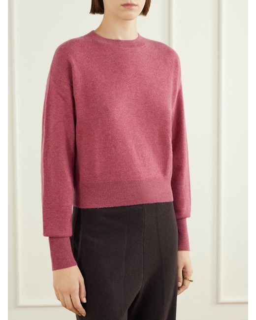 LeKasha Red Menorca Cropped Cashmere Sweater