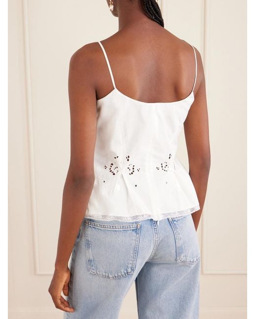 Magda Butrym White Crocheted Cotton Corset Top
