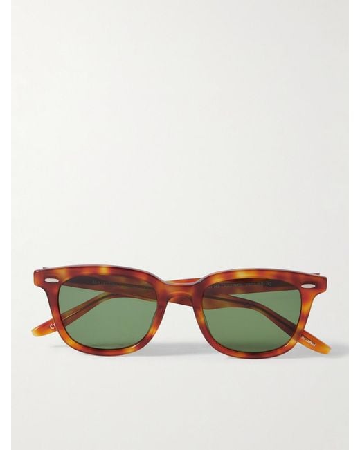 Barton Perreira Brown Cecil D-Frame Tortoiseshell Acetate Sunglasses