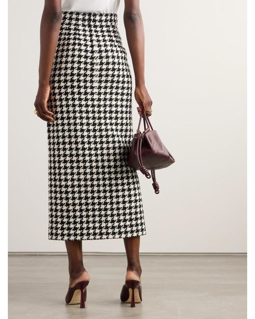 スカート Dolce & Gabbana Wool Midi Skirt Dolce & Gabbana Houndstooth Wool And Cotton-Blend Tweed Midi