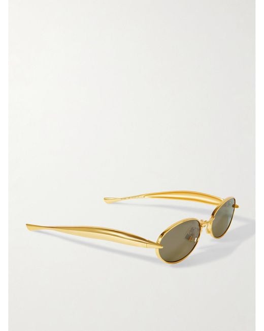 Bottega Veneta Natural Sardine Oval-Frame-Tone Sunglasses