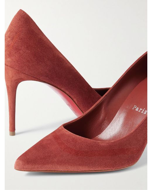 Christian Louboutin Pink Kate 85 Suede Point-Toe Pumps