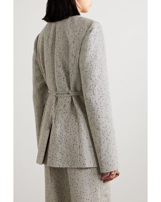 Altuzarra Gray Hattson Belted Double-Breasted Sequin-Embellished Woven Blazer