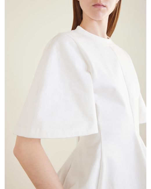 Balenciaga White Shaped Flared Cotton-Jersey T-Shirt