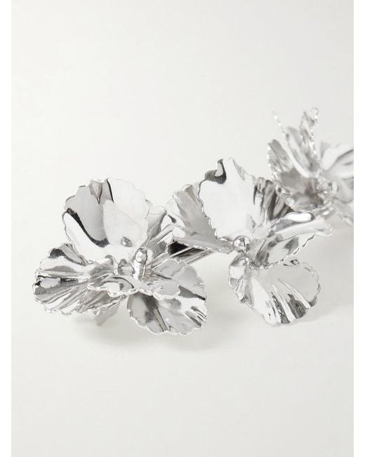 Jennifer Behr Metallic Pansy-Plated Hair Clip