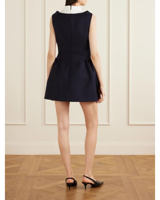 ShuShu/Tong Blue Patchwork Wool Mini Dress
