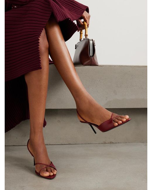 Victoria Beckham Red Harlow Slingback-Sandalen Aus Leder