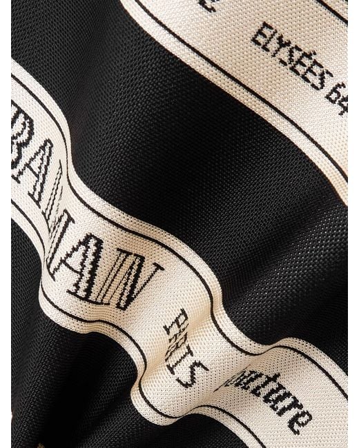 Balmain White Striped Jacquard-Knit Halterneck Mini Dress