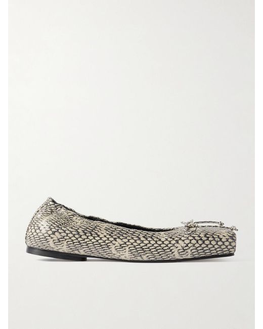 Jacquemus Multicolor Snake-Effect Leather Ballet Flats