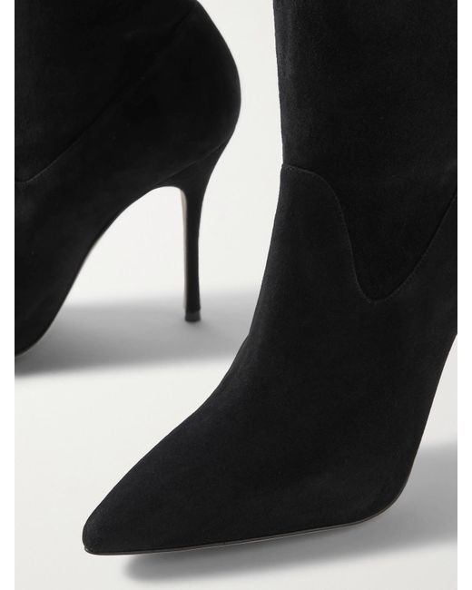 Manolo Blahnik Black Pascalarehi 105 Overknees Aus Veloursleder