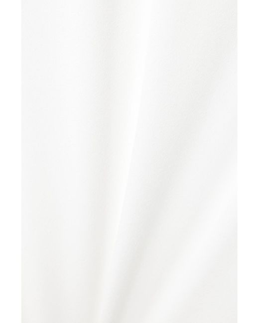 16Arlington White Sina Cape-Effect Crepe Gown