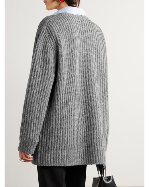 Leset Gray Emma Ribbed-Knit Sweater