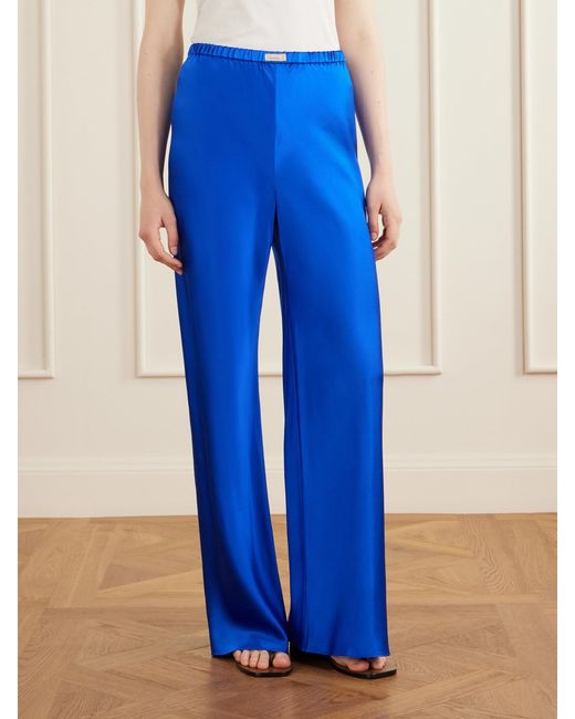 Comme Si Blue Silk-Bias Pants