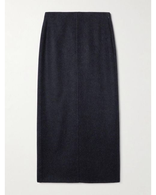 Brunello Cucinelli Blue Wool Midi Skirt