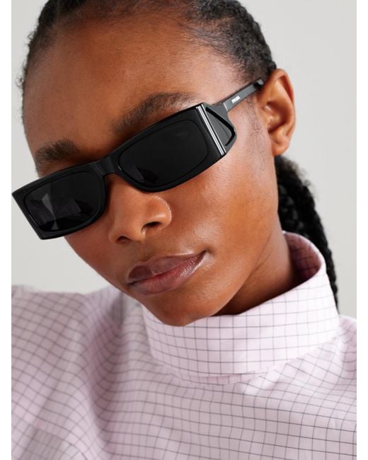 Prada Black Rectangular-Frame Acetate Sunglasses