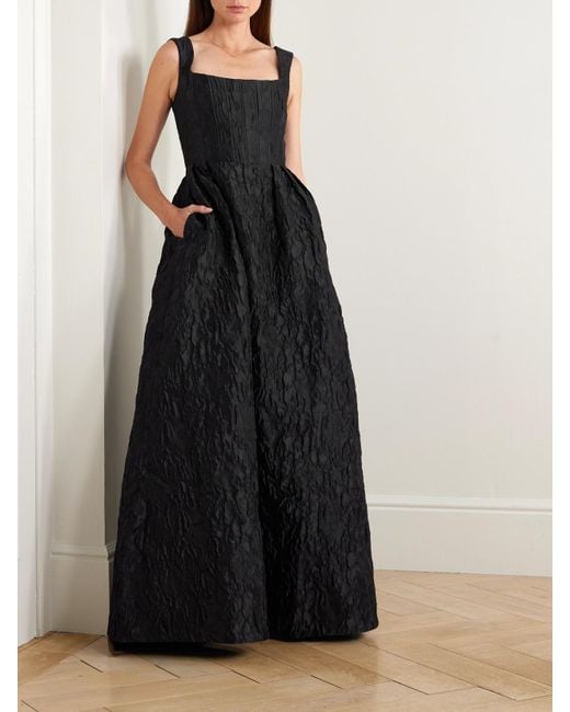 Rebecca Vallance Black Vanilla Dreams Cloqué Gown