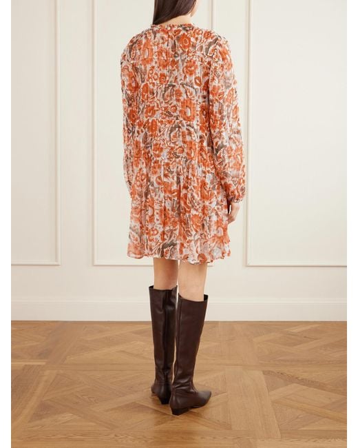 Alix Of Bohemia Multicolor Juno Topaz Tiered Floral-Print Georgette Mini Dress