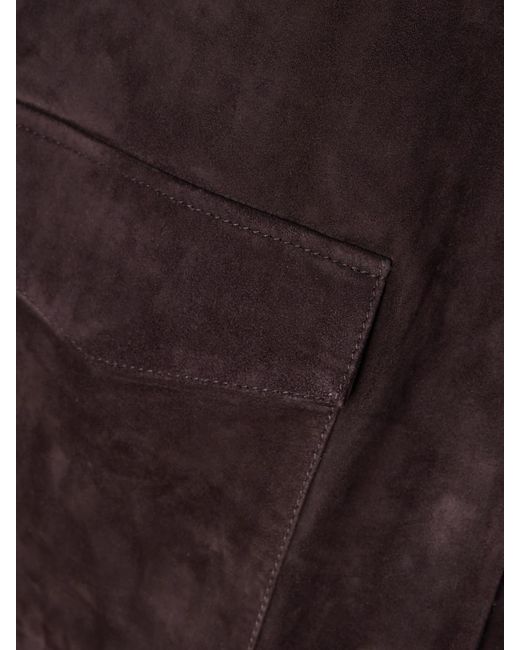 St. Agni Black Utility Cocoon Suede Jacket