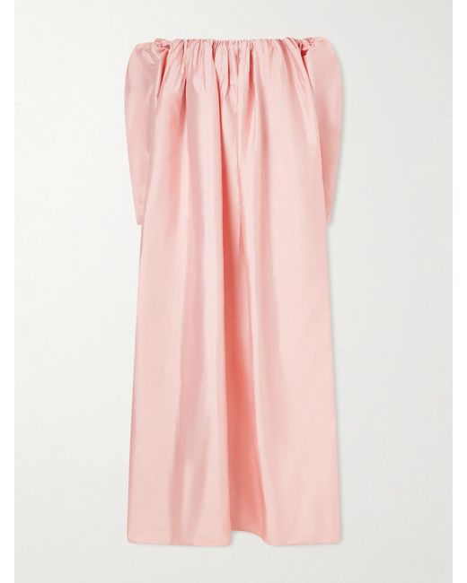 Abadia Pink Eleanor Off-The-Shoulder Taffeta Gown