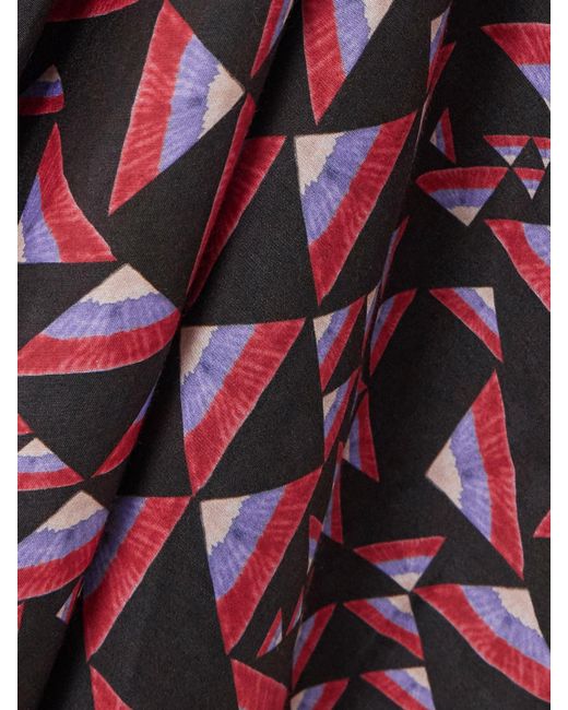 Isabel Marant Purple Albini Gathered Printed Voile Midi Dress