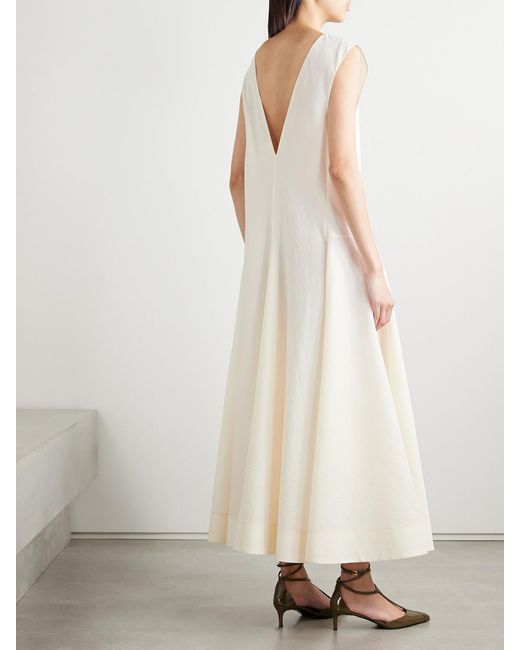 Khaite Natural Mellie Silk-Blend Organza Midi Dress