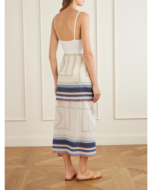 Totême Blue Collector Organic Cotton And Lyocell-Blend Pareo
